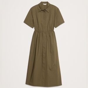 Banana Republic Cotton Poplin Olive Green Shirt Dress - S